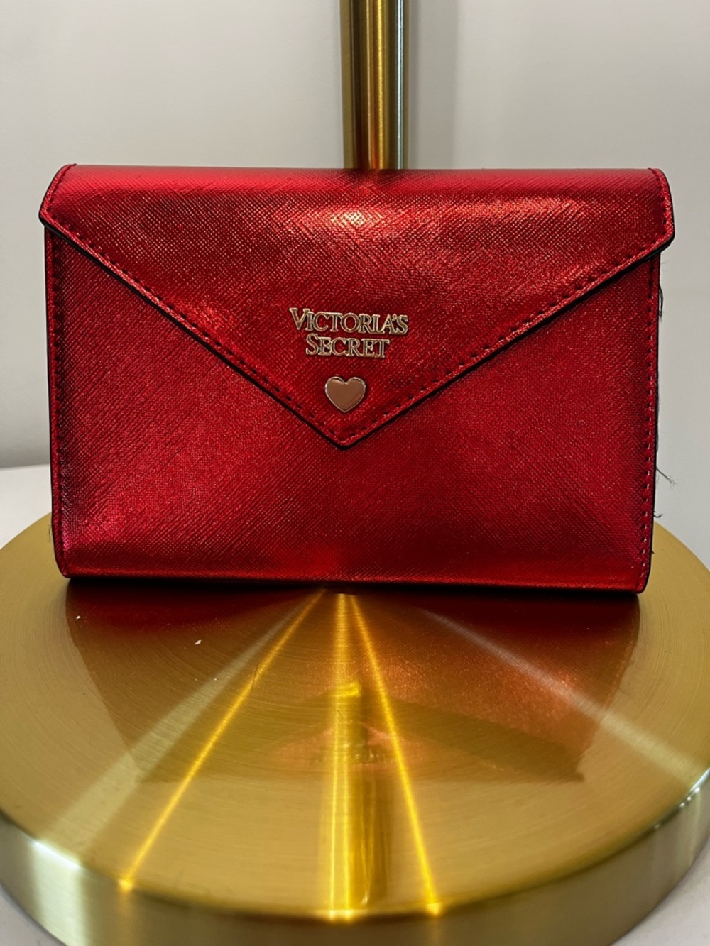 Victoria's Secret Metallic Red Envelope Clutch/Wallet